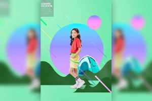 野外露营/儿童夏令营主题暑假海报设计韩国素材