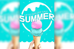 冰淇淋雪糕产品夏季促销海报设计模板