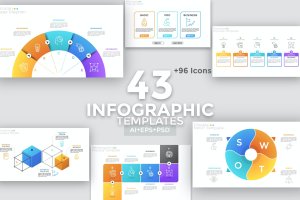 43个简单的信息图表元素设计合集 43 Simple Infographics