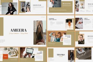 时尚杂志画册风格Powerpoint模板下载 Ameera – Lookbook Powerpoint Template