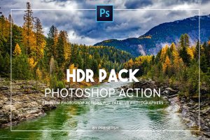 快捷高效HDR图像风景处理PS动作 HDR Photoshop Actions
