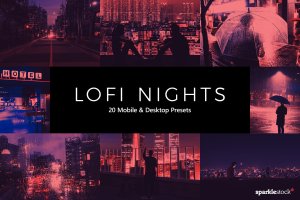 20款经典穆迪色调大片既视感LR后期预设 20 LoFi Nights Lightroom Presets & LUTs