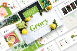 有机蔬果在线预售PPT演示文稿模板 Grocy – Grocery & Organic Food Powerpoint Template