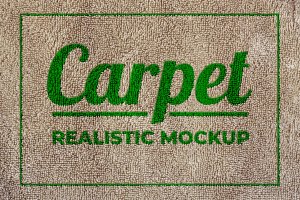 逼真柔软触感地毯Logo品牌样机模板 Carpet Realistic Mockup