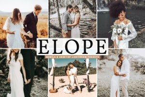 户外婚纱摄影后期处理LR调色预设 Elope Mobile & Desktop Lightroom Presets