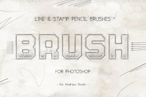 31款线型发丝素描排线铅笔手写画笔 Photoshop Pencil Brushes Photoshop