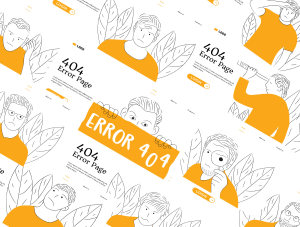小咖下午茶：手绘风格错误404报错页面设计插画