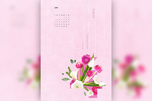 2021年4月份日历海报设计韩国素材