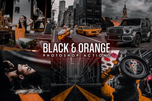 黑色&橙色滤镜效果PS动作 Black and Orange Photoshop Actions