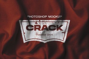 服装印花裂痕效果Logo/图案展示样机 Crack Kit Mockup