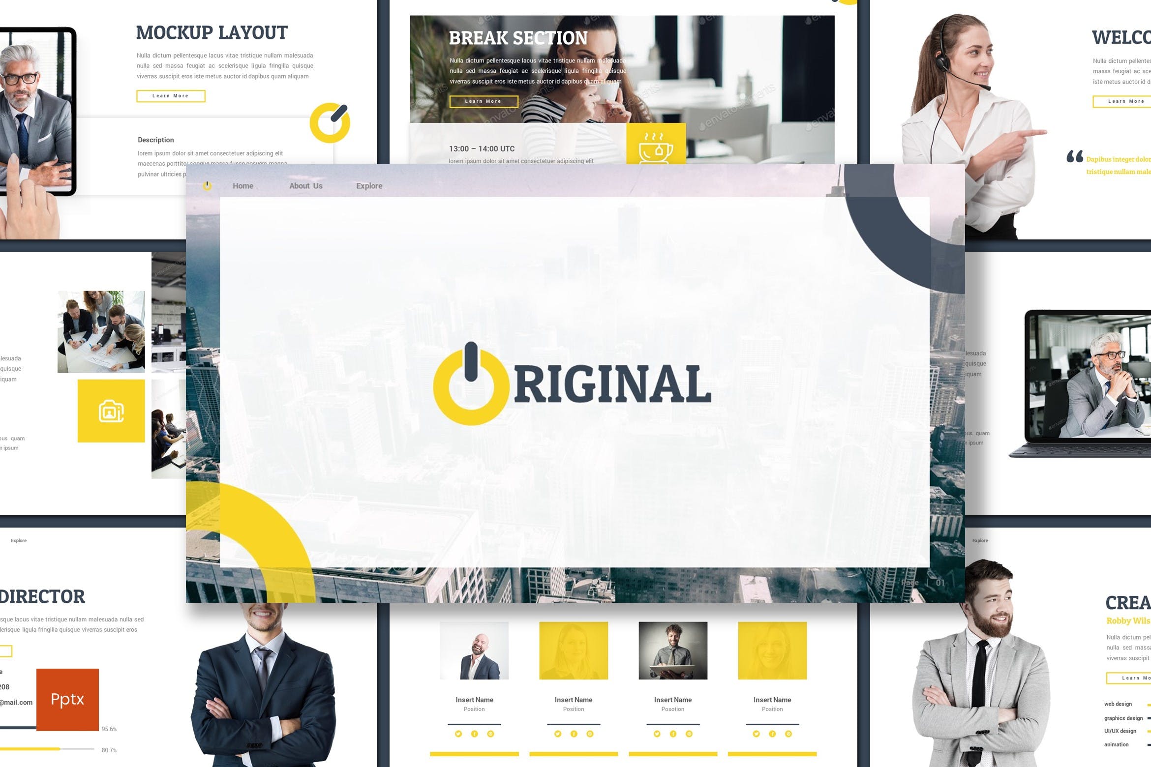 现代商业平台展示PPT背景幻灯片模板 Original – Business Powerpoint Template