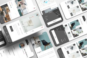 家具店应用App用户界面设计套件 Funirra UI Kit – Furniture Stores Apps