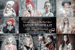梦幻白雪王国系列滤镜Lightroom预设 Light Portrait Presets Mobile and Desktop