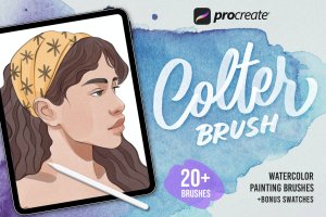 水彩插画ios创作画笔Procreate笔刷 Procreate Colter Brush – Watercolor