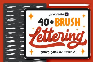 40+风格各异的Procreate线条纹理笔刷 40+ Procreate Lettering Brushes