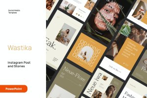 时装目录Instagram营销PPT设计模板 Wastika – Fashion Catalog Instagram Kit Powerpoint