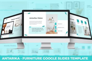 温馨舒适室内家居风格谷歌幻灯片PPT模板 Antarika – Furniture Google Slides Template