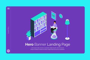 商业时间管理主题网站Banner图设计PSD模板 Vartel – Hero Banner Template