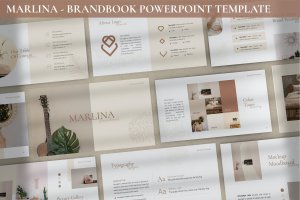 经典复古干净简约PPT工具包幻灯片模板 Marlina – Brandbook Powerpoint Template