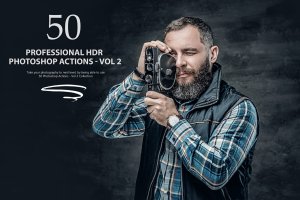 50个HDR效果照片处理Photoshop动作v2 50 HDR Photoshop Actions – Vol 2