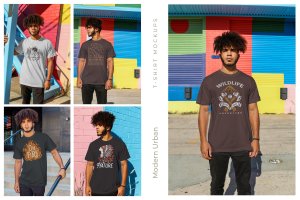 都市男士T恤服装样机设计素材 Urban Men T-Shirt Mockups