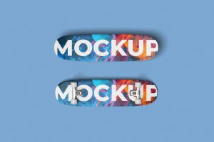 滑板图案展示设计样机图素材 Skateboard Mockup