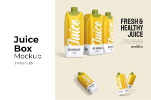 果汁盒/瓶品牌包装设计样机v2 Juice Box – Mockup Vol.2