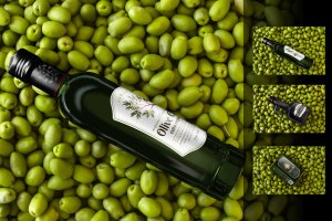 经典豪华装普通装橄榄油包装模型套件 Olive Oil Package Mockup Set