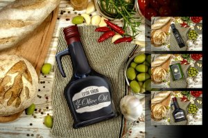 厨桌场景橄榄油包装设计样机v2 Olive Oil Package Mockup Vol 2