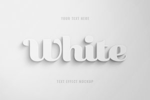 3D白色米其林样式文字特效 White 3D Text Effect