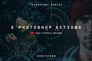 HUD科技系列Photoshop特效动作 Technology Series Photoshop Actions