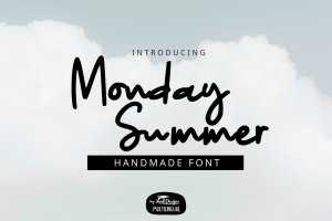 现代多用途趣味手工书写字体 Monday Summer Font
