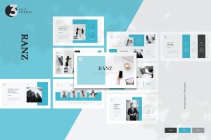 蓝色商务主题工作报告PPT模板 Ranz – Business Presentation Template