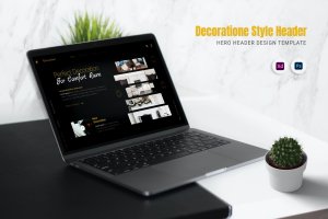 现代远程技术相关Web网站标题模板 Decoratione Style Hero Header