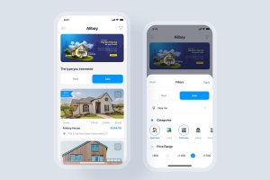 房地产移动App应用UI概念套件v3 Real Estate mobile app concept