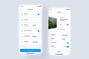 智能家居移动App应用UI概念套件v2 Smart Home mobile app concept