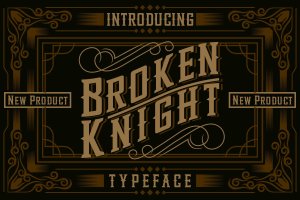 欧美复古海报标题LOGO英文字体 Broken Knight Typeface
