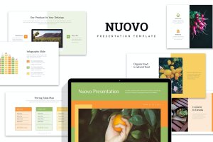 有机食品介绍PPT演示文稿模板 Nuovo : Organic Food Powerpoint