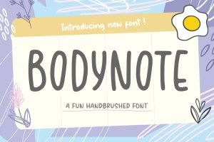 有趣手写正文内容字体素材 YH Bodynote Brush Font YH