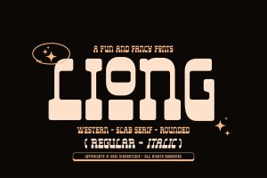 有趣别致的厚板衬线字体素材 Liong – 2 Fonts Style