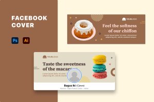 甜点美食Facebook广告Banner设计模板 Facebook Banner