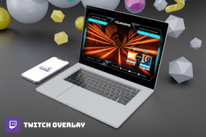 Twitch游戏流媒体视频平台界面框图层设计模板v4 Elecwave – Twitch Overlay Template
