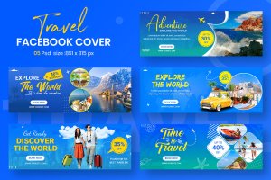 旅行脸书博客时间线封面Facebook社交模板 Travel Facebook Timeline Covers