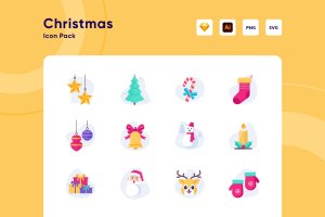 圣诞快乐主题图标素材包 Merry Christmas Icon Pack
