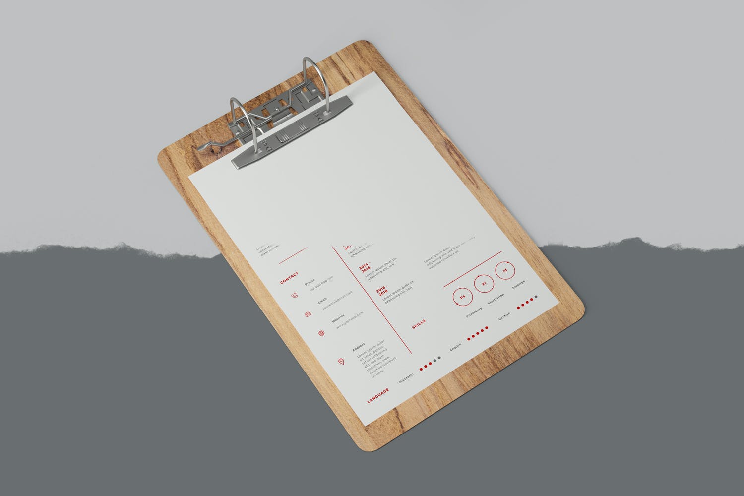 a4尺寸纸张剪贴板效果图样机a4paperclipboardmockups