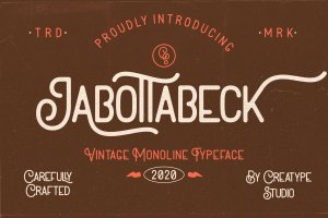 花式复古服装印刷英文字体合集 Jabottabeck Vintage Monoline