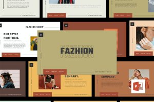 时尚潮流服饰品牌宣传PPT幻灯片模板 FAZHION – Fashion Business PowerPoint Template