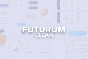未来派简约风格信息图表元素设计套件 Futurum Clean Infographic