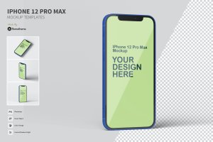 iPhone 12 Pro Max屏幕效果图展示样机模板 IPhone 12 Pro Max – Mockup FH