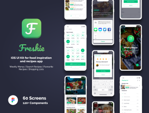 小咖下午茶：水果食品食谱App应用设计iOS UI套件